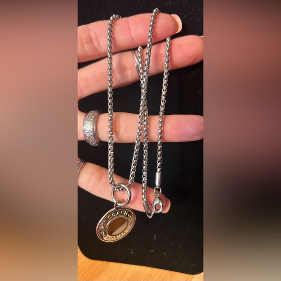 Coach Charm Pendant w/ NEW 18” Box Chain Necklace Silver Stainless Steel​ - Picture 4 of 6